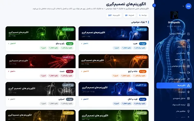 نمای بخش الگوریتم‌های تشخیص و درمان در سامانه